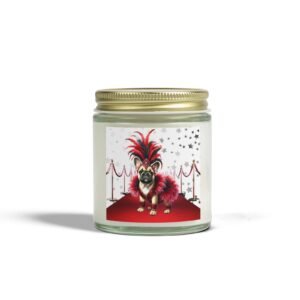 On the red carpet, French Bulldog Scented Candles, Coconut Apricot Wax (4oz, 9oz)